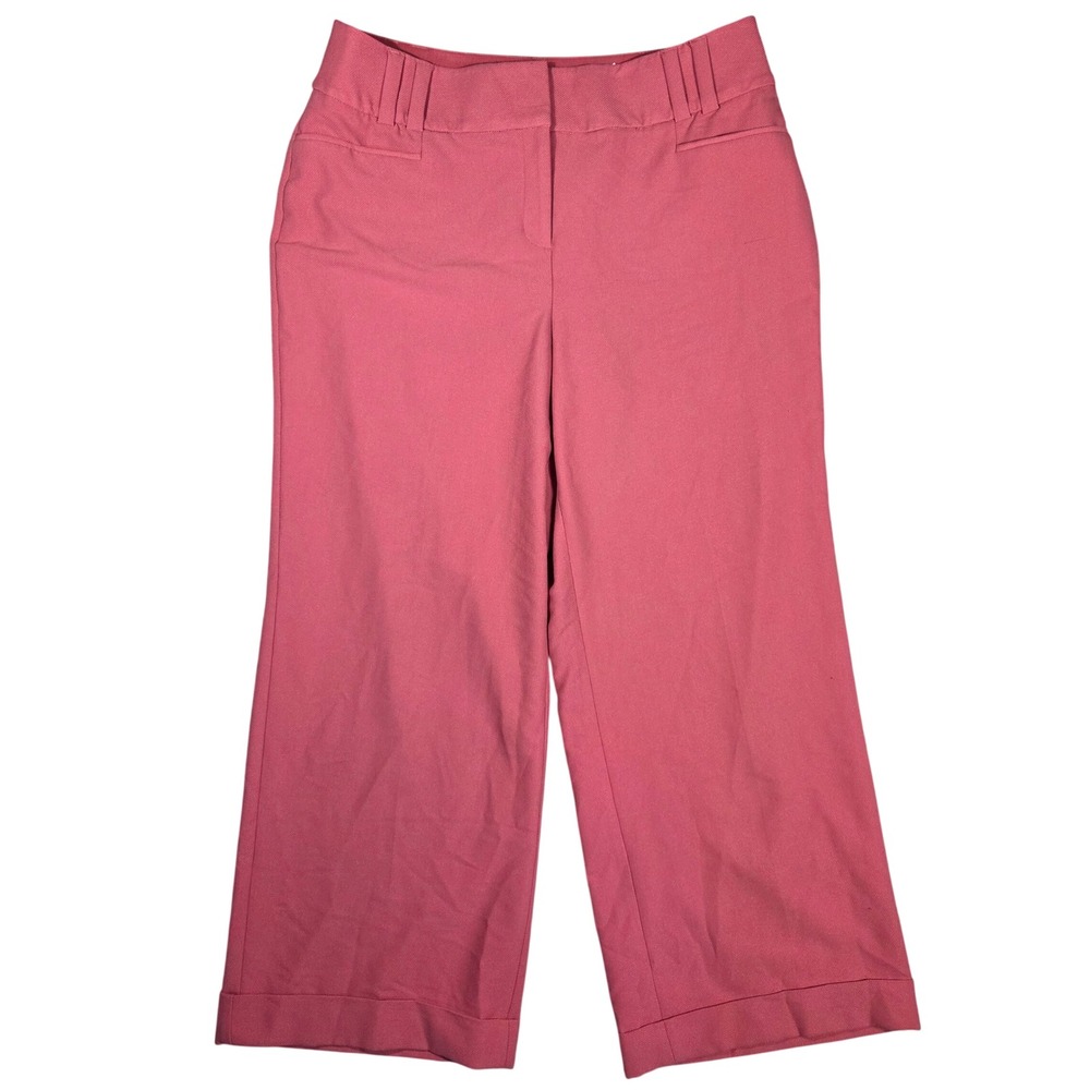 Lane Bryant The Allie Pink Wide Leg Crop Pants Cuffed Womens 18R Professional